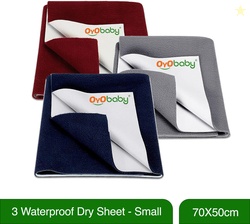Oyo Baby Cotton Baby Bed Protecting Mat (Dark Blue, Grey, Maroon, Pack