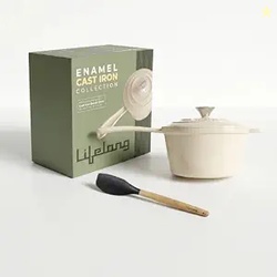 Lifelong Enamel Cast Iron Saucepan with Lid (1.9L, 20cm) | Oven, Gas &