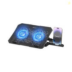 ZEBRONICS NC3500 with Blue LED, 2-Fan Ergonomic Cooling Pad, with Adju