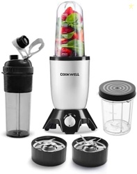 Cookwell Bullet Mixer Grinder (3 Jars, 2 Blades, Metallic Silver), 600