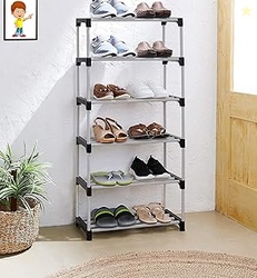 FLIPZON Multipurpose Rustproof Metal, Plastic Shoe Rack, Foldable Wide