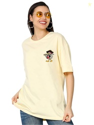 Veirdo Pure Cotton Oversized Half Sleeve Round Neck Front Pocket Duck 