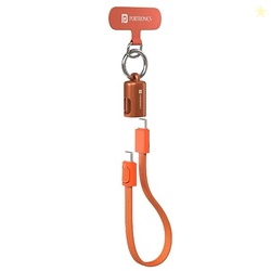 Portronics KeyLink C 60W Type C to C Flat Keychain Cable, Detachable L