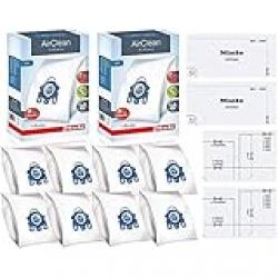 Miele GN AirClean 3D Efficiency Vacuum Cleaner Bags - 2 Boxes - Includes 8 Genuine Airclean GN Bags + 2 Genuine Super Air Clean Filter + 2 Genuine Pre-Motor Protection Filters