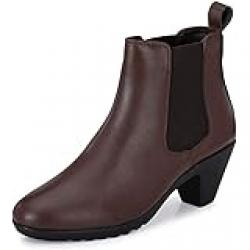 Burwood Women's Brown Wedge Heel Chelsea Boot_36 EU