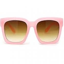 SA106 Womens Boyfriend Style Oversize Horned Rim Thick Plastic Sunglasses Pink Gradient Brown