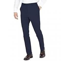 DKNY Men's Modern Fit High Performance Suit Separates, Navy Solid, 30W x 30L