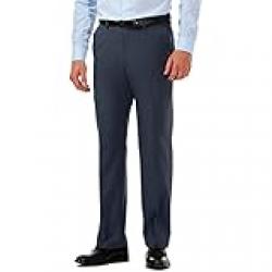 Haggar Men's Casual Pants, Heather Navy, 40W / 32L