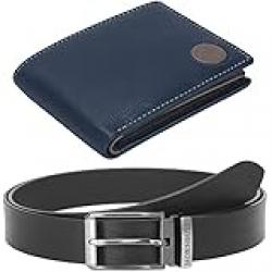 HORNBULL Gift Set for Men | Navy Wallet and Black Belt Men's Combo Gift Set | Leather Wallets for Men | Mens Wallet BWN104166