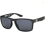 Caterpillar Men's Yarder Polarized Sunglasses Square, Rubberized Solid Matte Grey, 58 mm