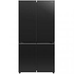 Hitachi 820L Gross, Net 645L, Side by Side 4 Door Refrigerator, 10 Year Warranty on Inverter Compressor, French Door Fridge, Dual Fan Cooling, Automatic Ice Maker, Glass Mauve Black-RWB820VUK2GBK