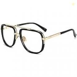Dollger Oversized Square Aviator Glasses for Men Pilot Gold Frame Retr