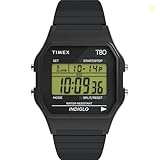 Timex T80 34mm Watch  Black with Stainless Steel Expansion Band