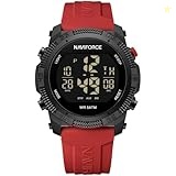 NAVIFORCE Men Sports Waterproof Digital Watches with Stopwatch Alarm Rubber Strap Wristwatch for Women