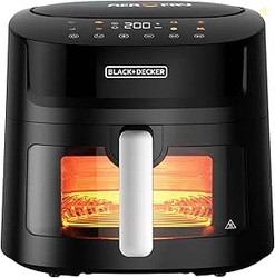 BLACK+DECKER 8-in-1 Digital Air Fryer with Window, 7.2L Large Capacity