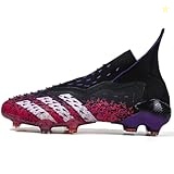 Football Shoes, Men's and Women's Long-staple Football Shoes, Adult Sports Shoes, Large TF Artificial Grass Training Football Shoes (Red,40)
