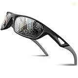 RIVBOS Polarized Sports Sunglasses Driving Sun Glasses for Men Women Tr 90 Unbreakable Frame for Cycling Baseball Running Rb831 (Black&Grey)