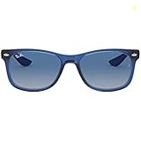 Ray-Ban Kids' Rj9052S New Wayfarer Square Sunglasses, Transparent Blue/Light Grey Gradient Dark Blue, 48 mm