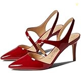 Calvin Klein Women's Geena Pump, Red Patent 609, 5.5