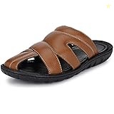 Burwood men bwd 148 tan leather flip flops thong sandals-9 uk/india (43 eu) (bw 150)