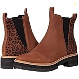 TOMS Womens Dakota Leopard-Cheetah Pull On Casual Boots Ankle Mid Heel 2-3 - Brown - 7 B, 37.5 EU