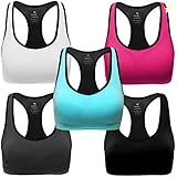 MIRITY Women Racerback Sports Bras - High Impact Workout Gym Activewear Bra, 5color, XL