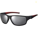 Polaroid Sport Men's 200286 Sunglasses, Color: Black Red, Size: 64