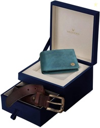 WildHorn RFID Protected Genuine Leather Wallet & Gift Combo for Men