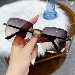 Frameless Large Frame Square Gradient Sunglasses Gradient Lenses UV400