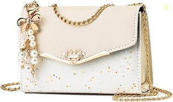Excefore Elegant Shoulder Bag for Women PU Leather Handbag, Sequin Cro