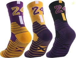 Basketball SocksCotton Cushion Crew Socks, Athletic Constriction Crew 