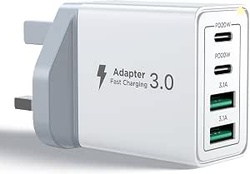 Aioneus USB C Charger PD 40W 4Port iPhone Fast Charger Adapter Multipl